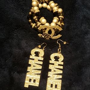 Costume chanel earrings and bracelets